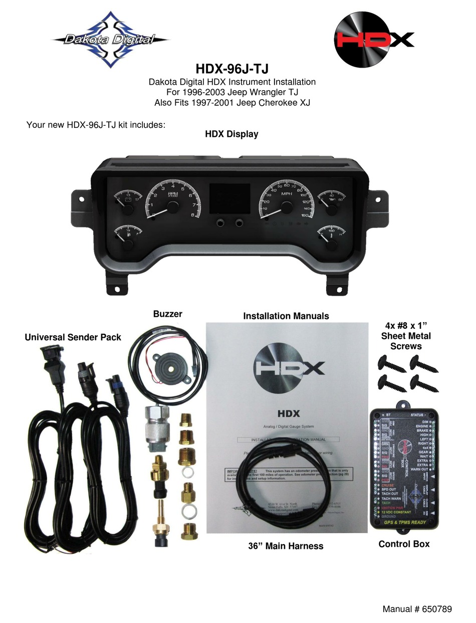 DAKOTA DIGITAL HDX96JTJ INSTALLATION Pdf Download ManualsLib