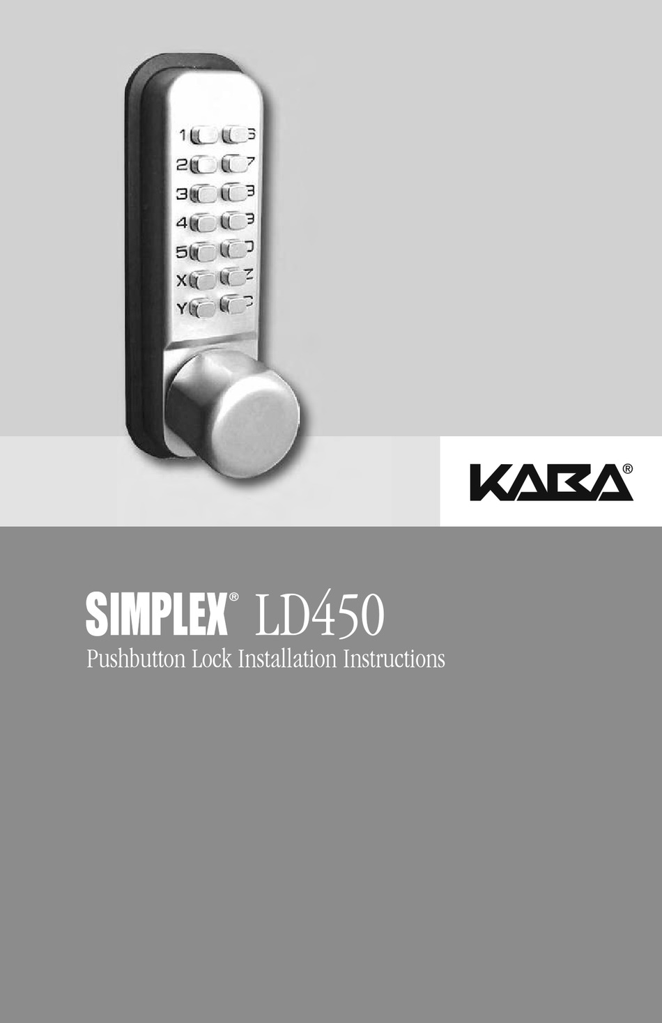 KABA SIMPLEX LD450 INSTALLATION INSTRUCTIONS MANUAL Pdf Download