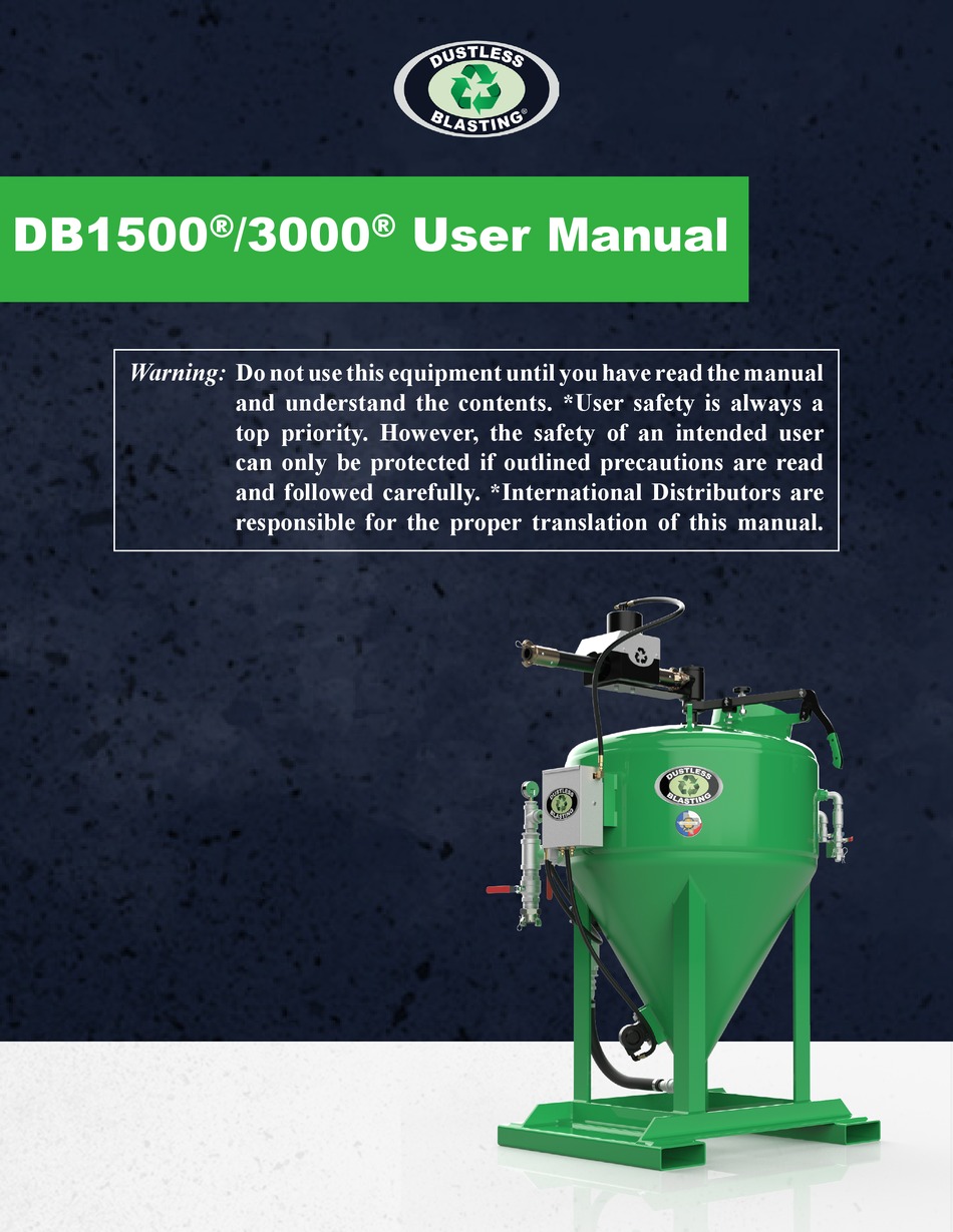 DUSTLESS BLASTING DB1500 USER MANUAL Pdf Download ManualsLib