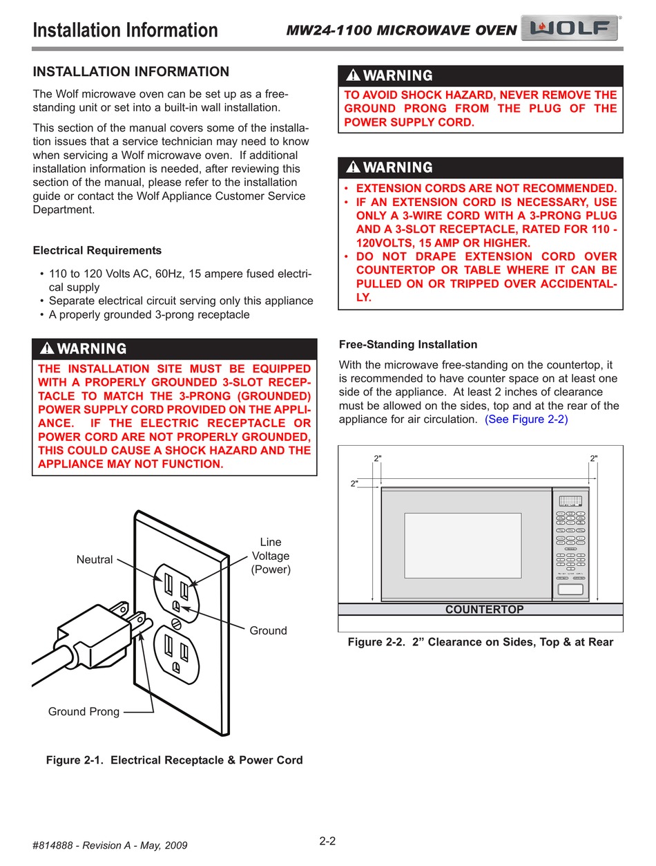 WOLF MW241100 INSTALLATION INFORMATION Pdf Download ManualsLib