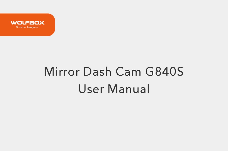 WOLFBOX G840S USER MANUAL Pdf Download ManualsLib