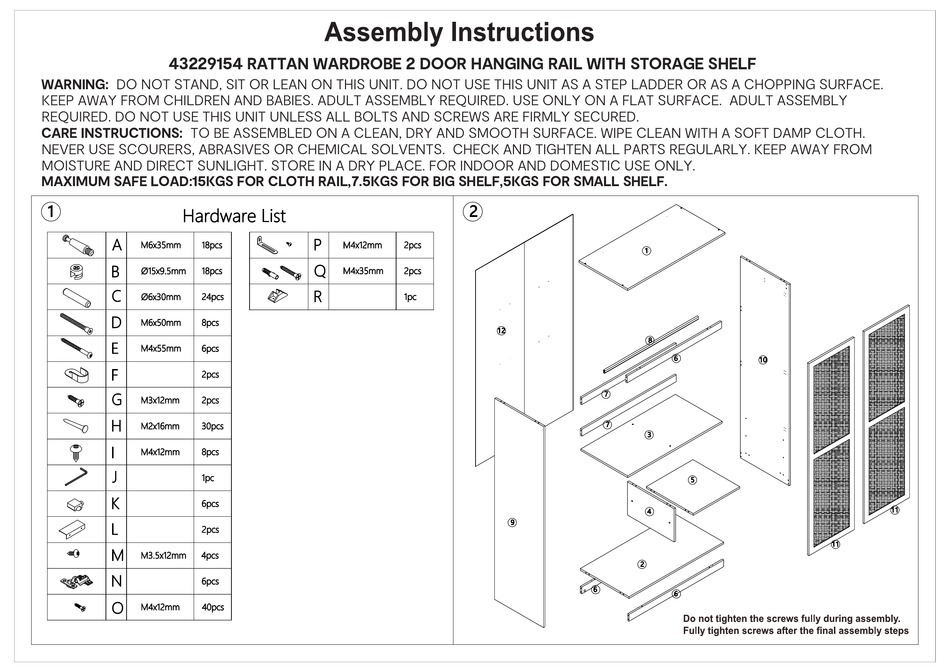KMART 43229154 ASSEMBLY INSTRUCTIONS MANUAL Pdf Download ManualsLib