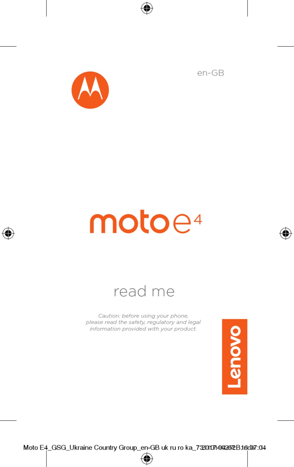 LENOVO MOTO E4 INSTRUCTION MANUAL Pdf Download | ManualsLib