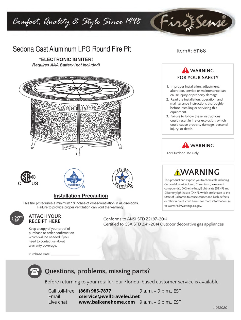 FIRE SENSE 61168 MANUAL Pdf Download ManualsLib