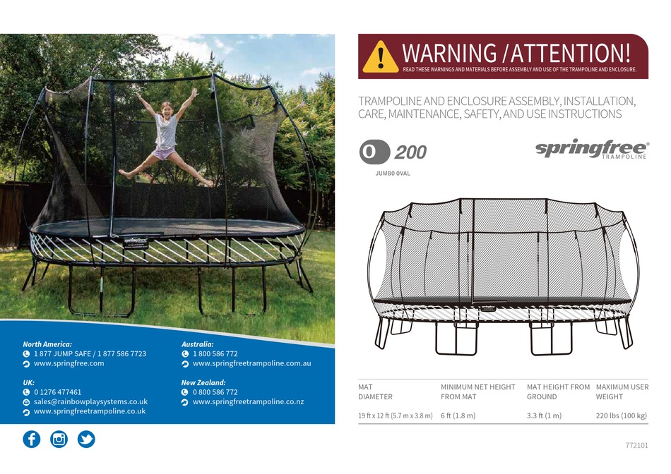 SPRINGFREE O200 ASSEMBLY & INSTALLATION Pdf Download ManualsLib