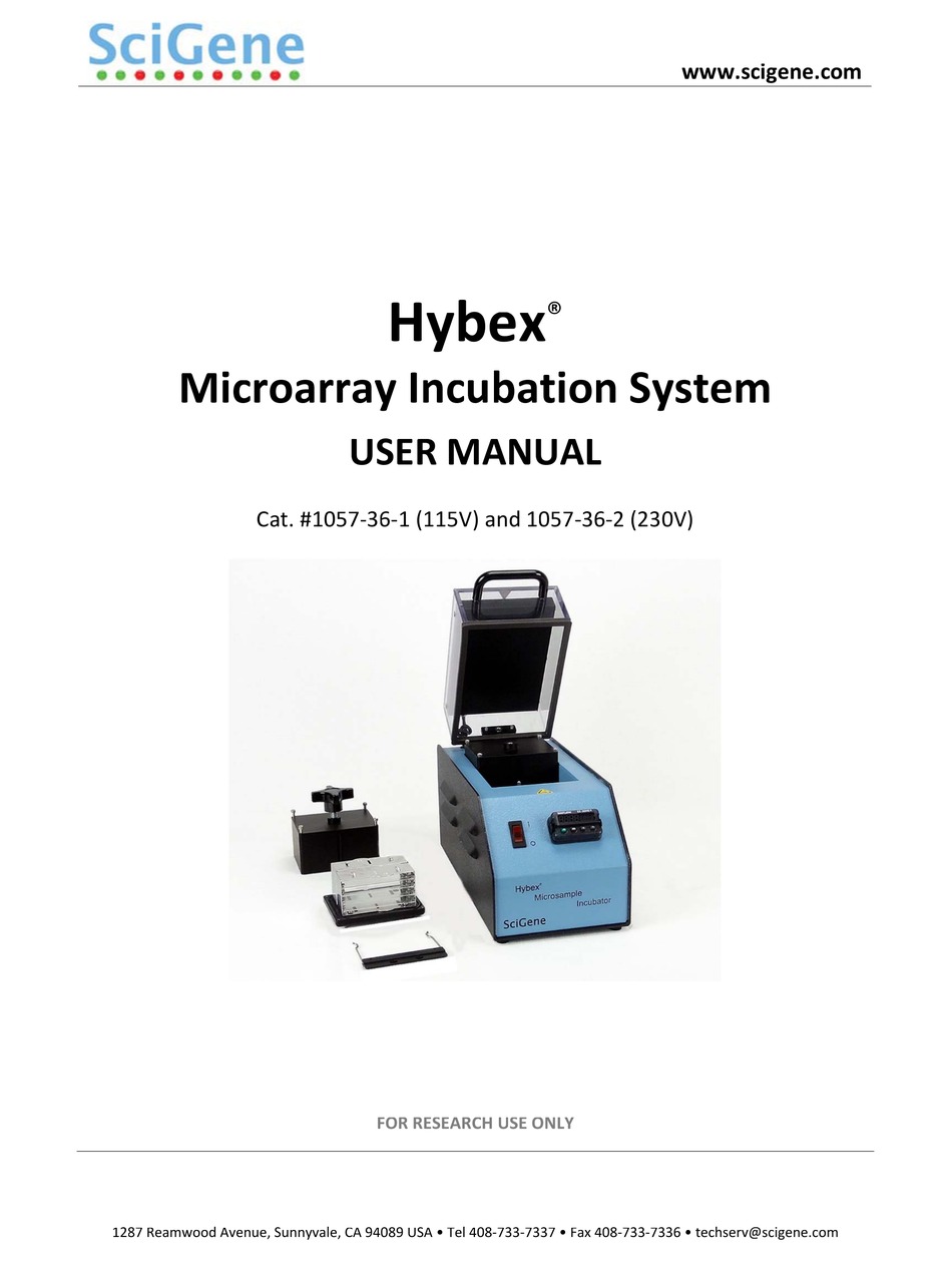 SCIGENE HYBEX 1057361 USER MANUAL Pdf Download ManualsLib