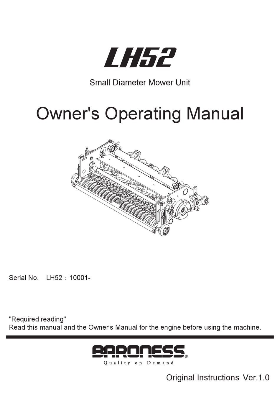 BARONESS LH52 OWNER'S OPERATING MANUAL Pdf Download | ManualsLib