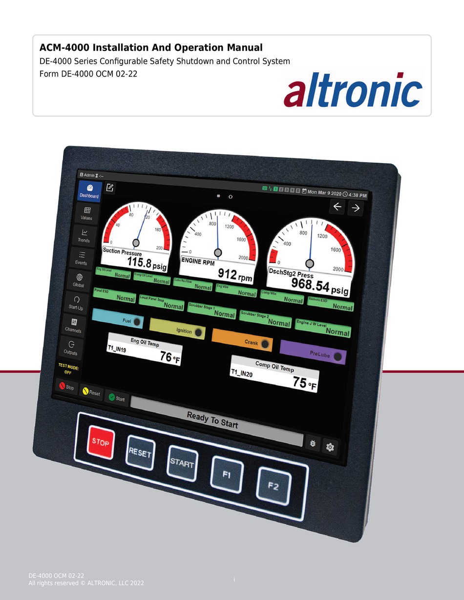 ALTRONIC DE4000 SERIES INSTALLATION AND OPERATION MANUAL Pdf Download