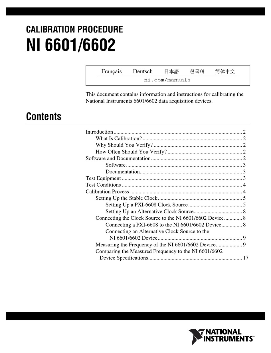 NATIONAL INSTRUMENTS NI 6601 MANUAL Pdf Download ManualsLib