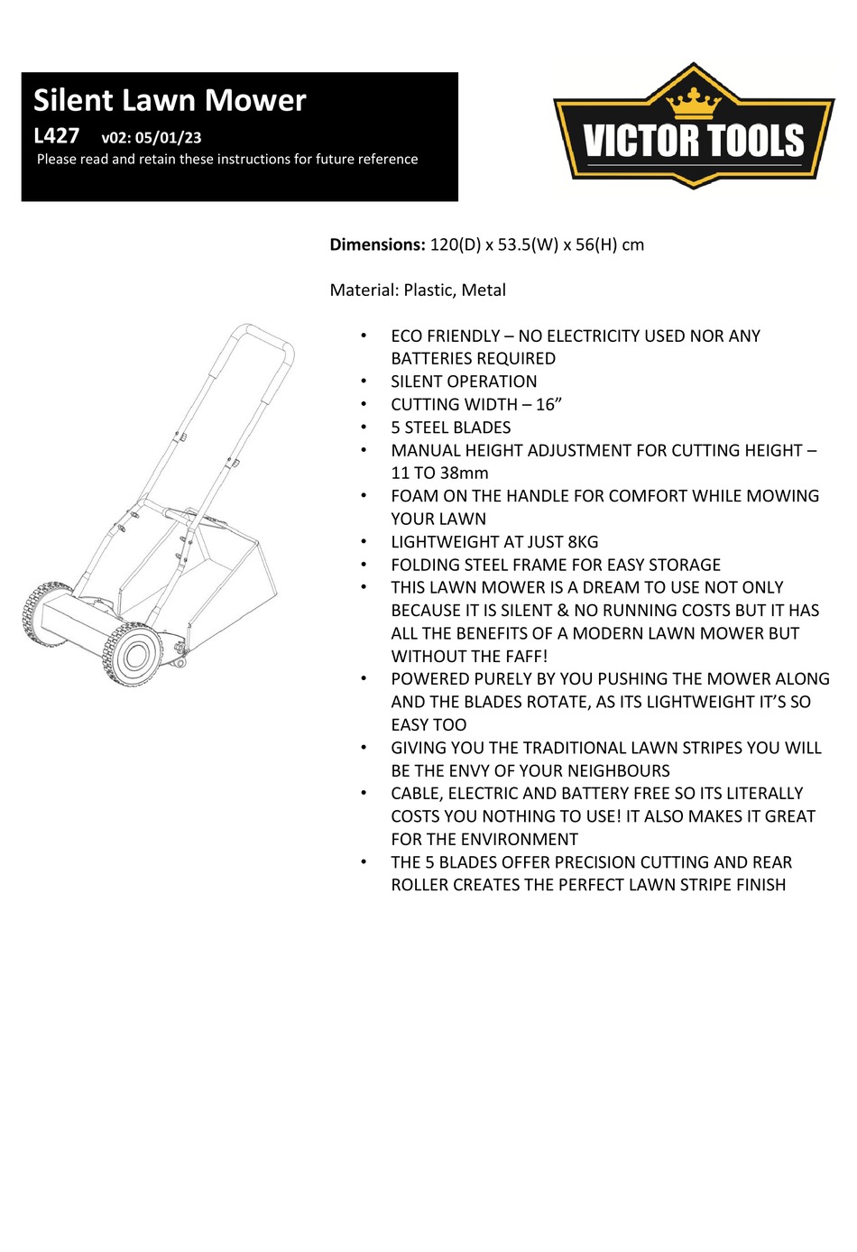 VICTOR TOOLS L427 INSTRUCTIONS MANUAL Pdf Download ManualsLib
