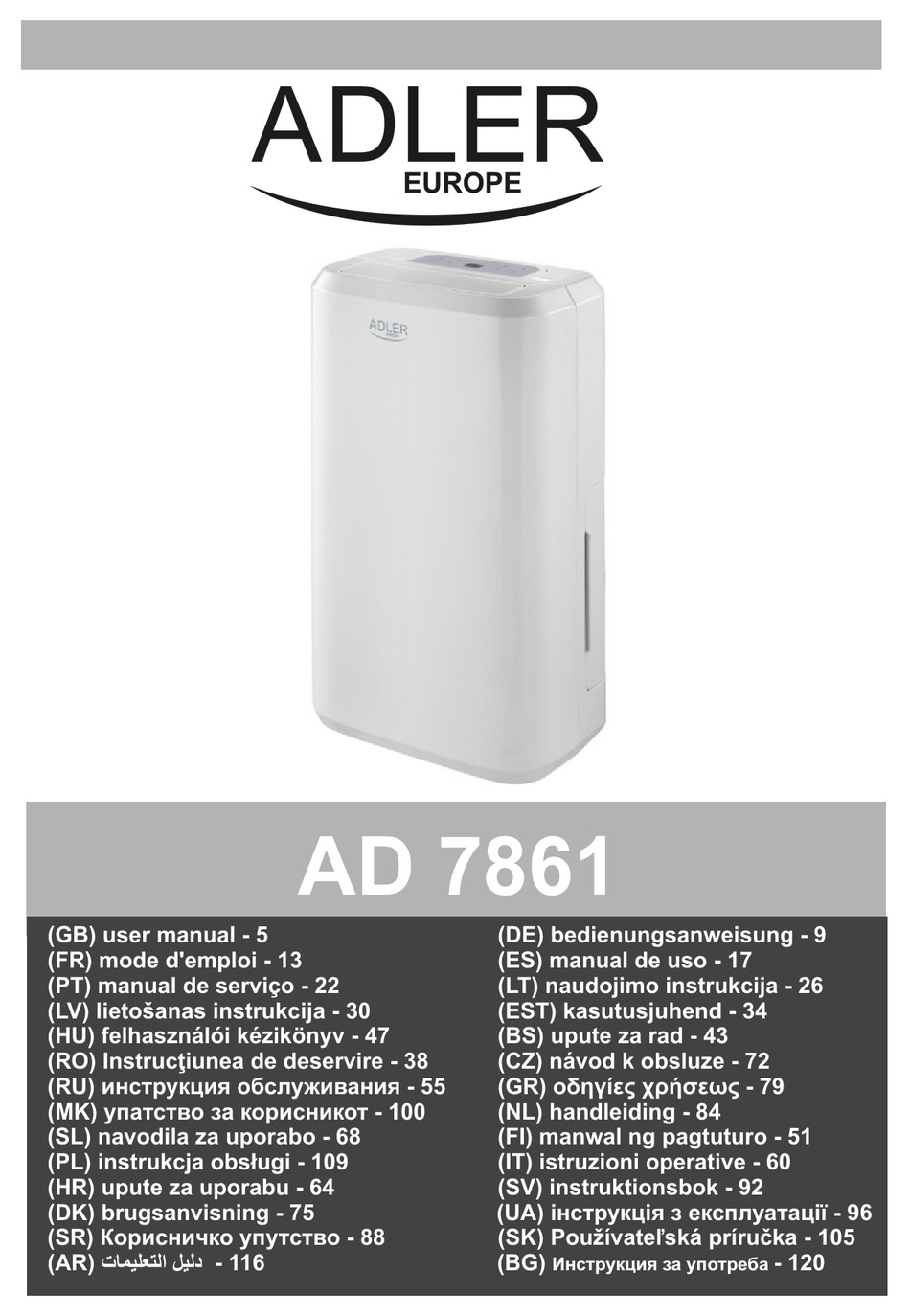 ADLER AD 7861 USER MANUAL Pdf Download | ManualsLib