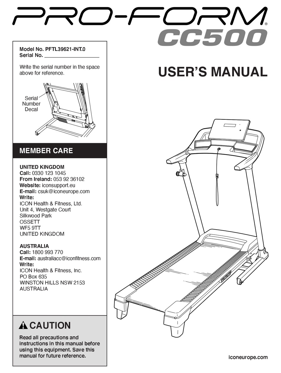 PROFORM CADENCE COMPACT 500 USER MANUAL Pdf Download ManualsLib