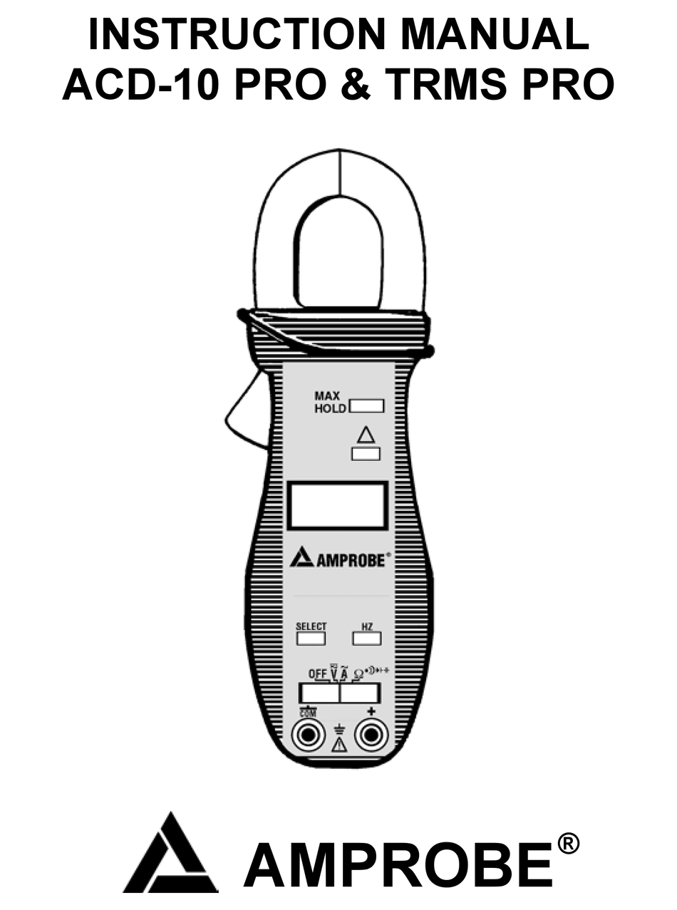 AMPROBE ACD10 PRO INSTRUCTION MANUAL Pdf Download ManualsLib