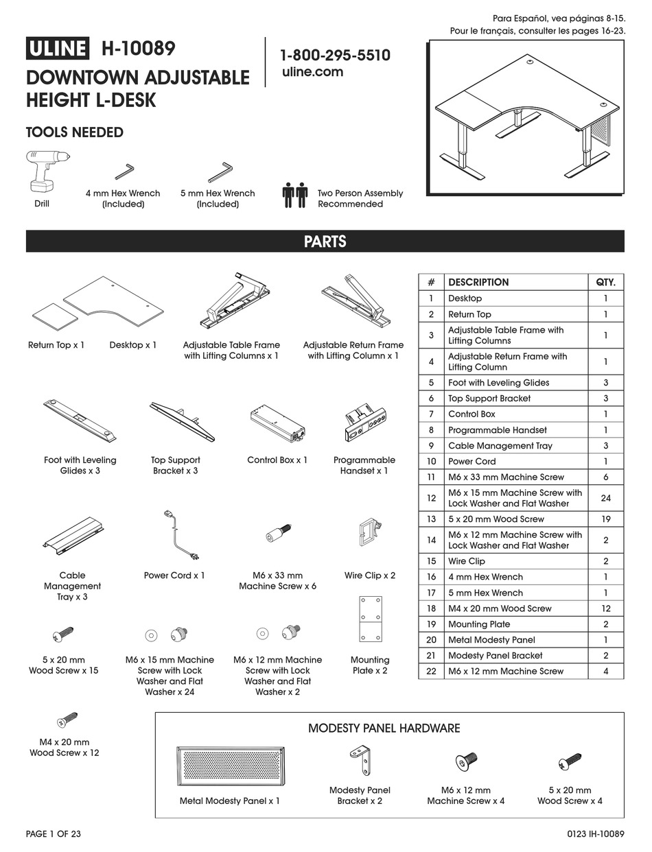 ULINE H10089 ASSEMBLY Pdf Download ManualsLib