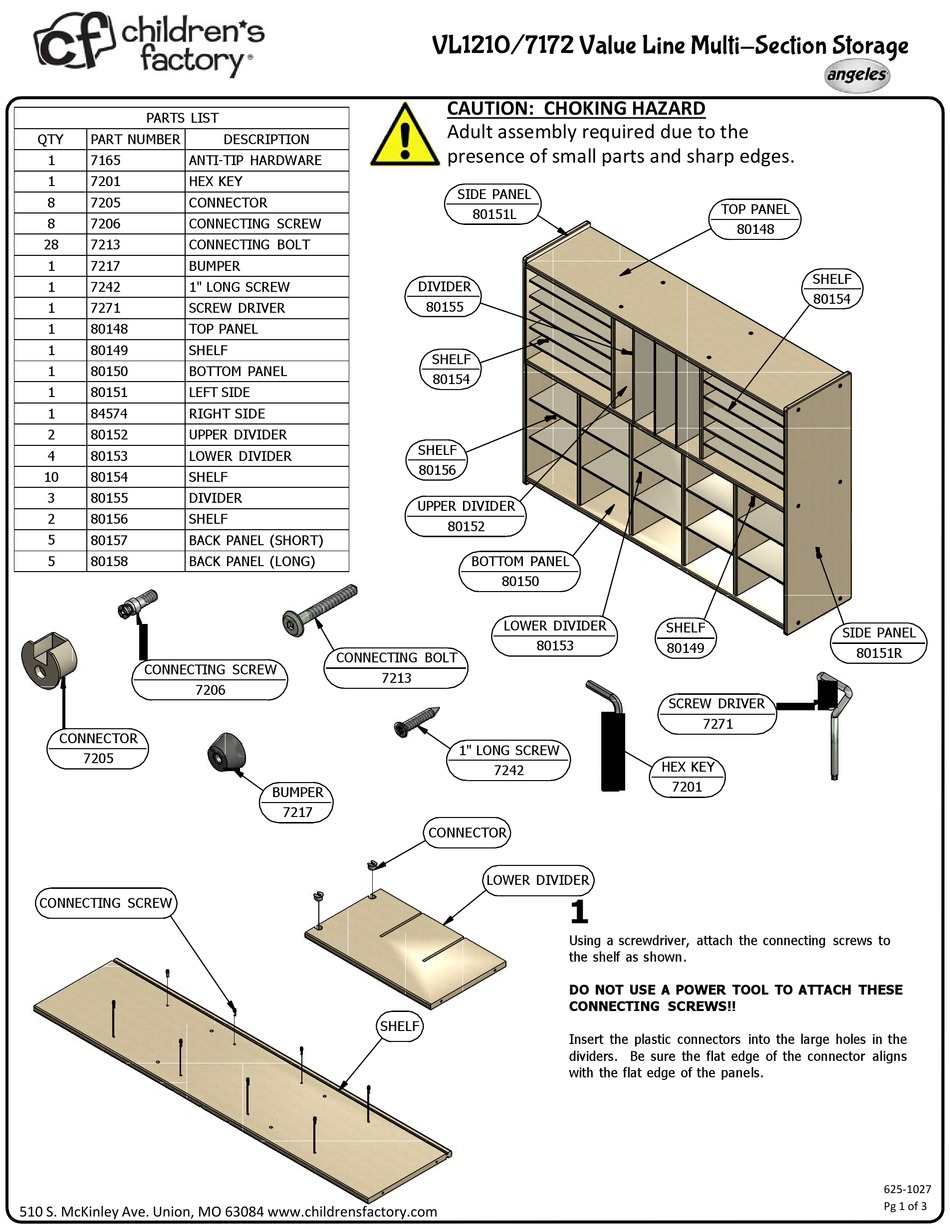 CHILDREN'S FACTORY ANGELES VL1210/7172 VALUE LINE MULTI MANUAL Pdf