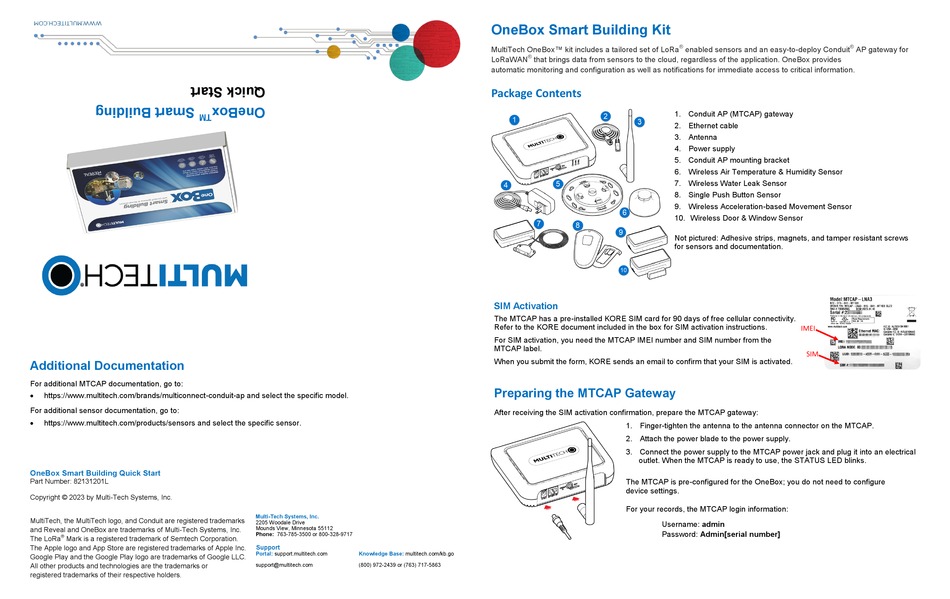 MULTITECH ONEBOX SMART BUILDING QUICK START Pdf Download ManualsLib