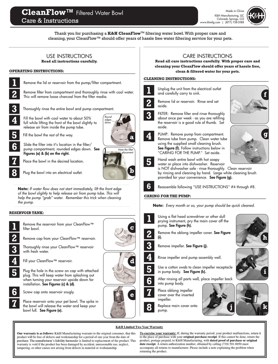 K&H CLEANFLOW CARE & INSTRUCIONS Pdf Download ManualsLib