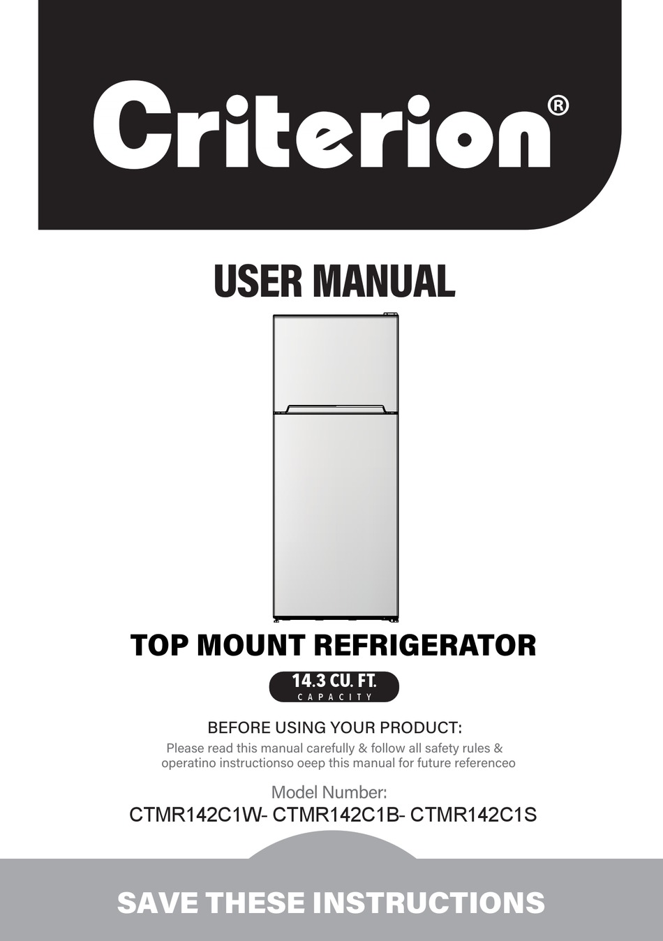 CRITERION CTMR142C1W USER MANUAL Pdf Download ManualsLib