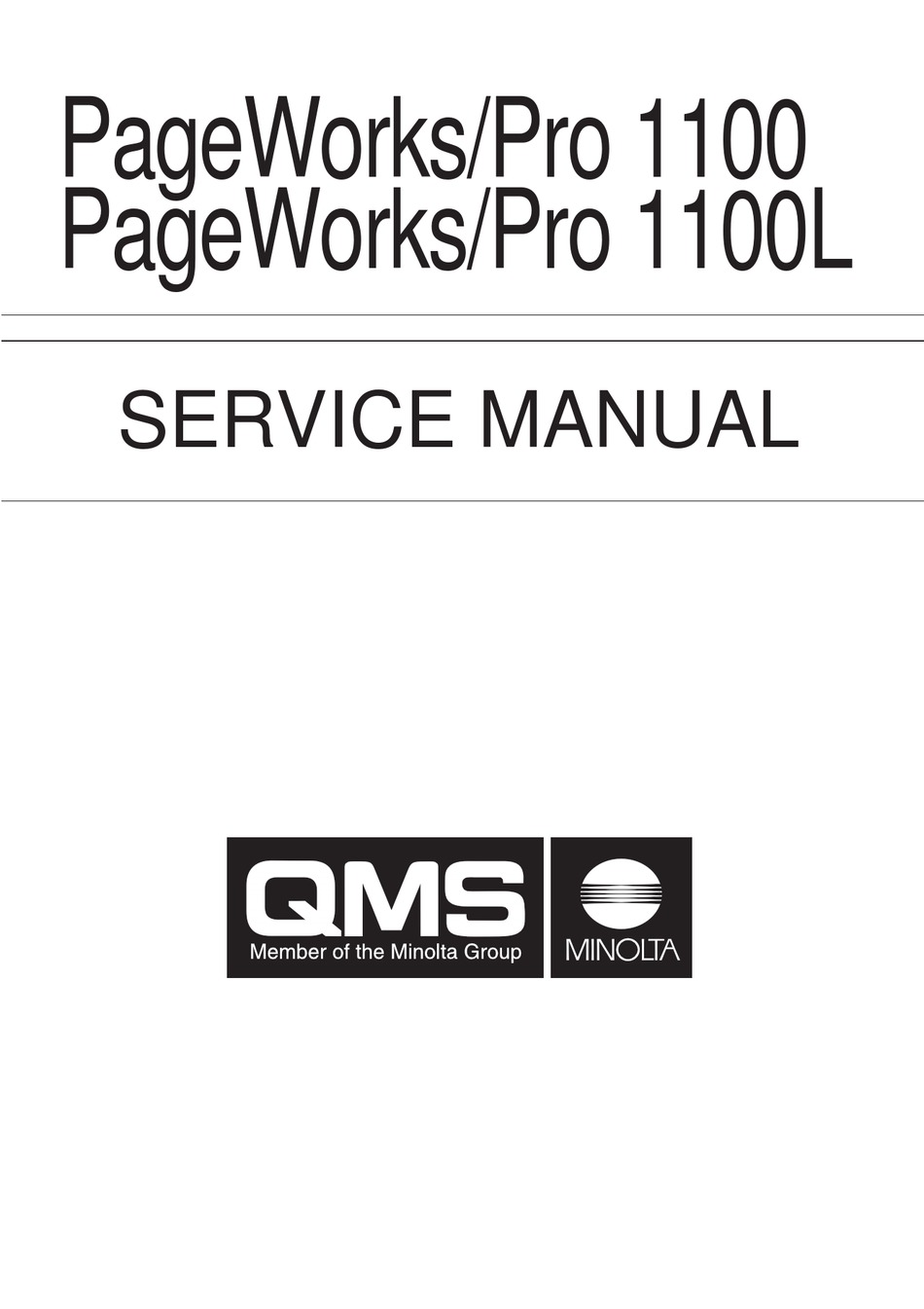 MINOLTA QMS PAGEWORKS/PRO 1100 SERVICE MANUAL Pdf Download | ManualsLib