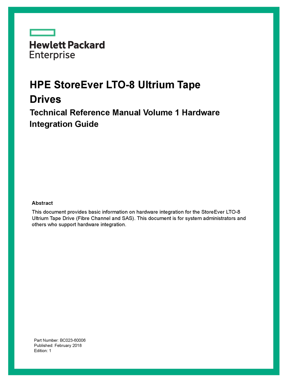 hp-hpe-storeever-lto-8-ultrium-tape-technical-reference-manual-pdf