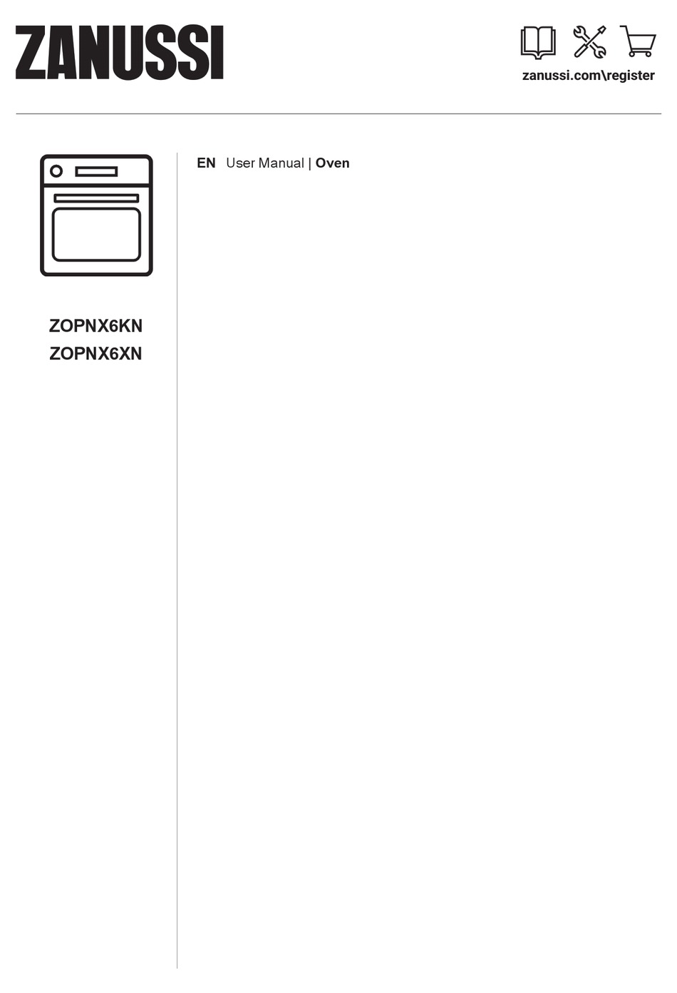 ZANUSSI ZOPNX6KN USER MANUAL Pdf Download ManualsLib