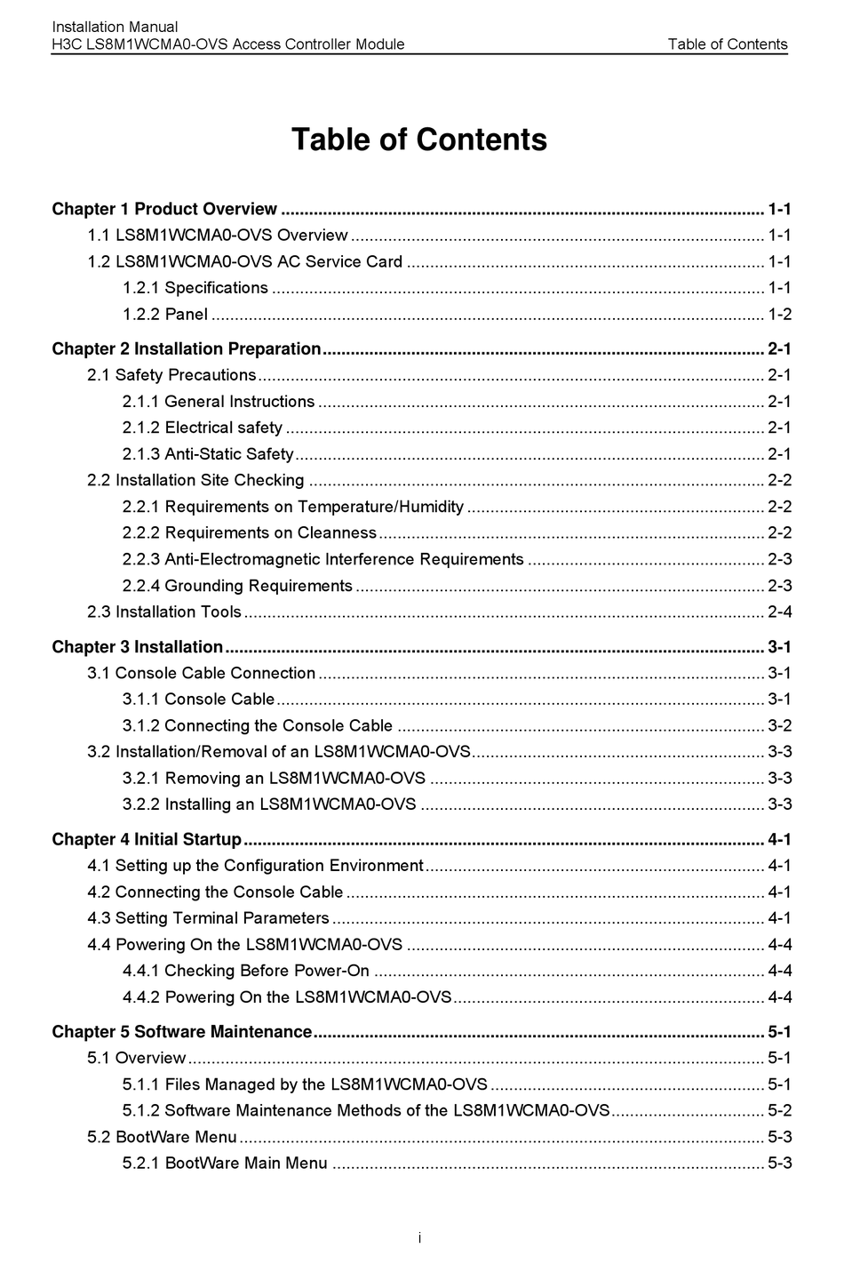 H3C LS8M1WCMA0-OVS INSTALLATION MANUAL Pdf Download | ManualsLib