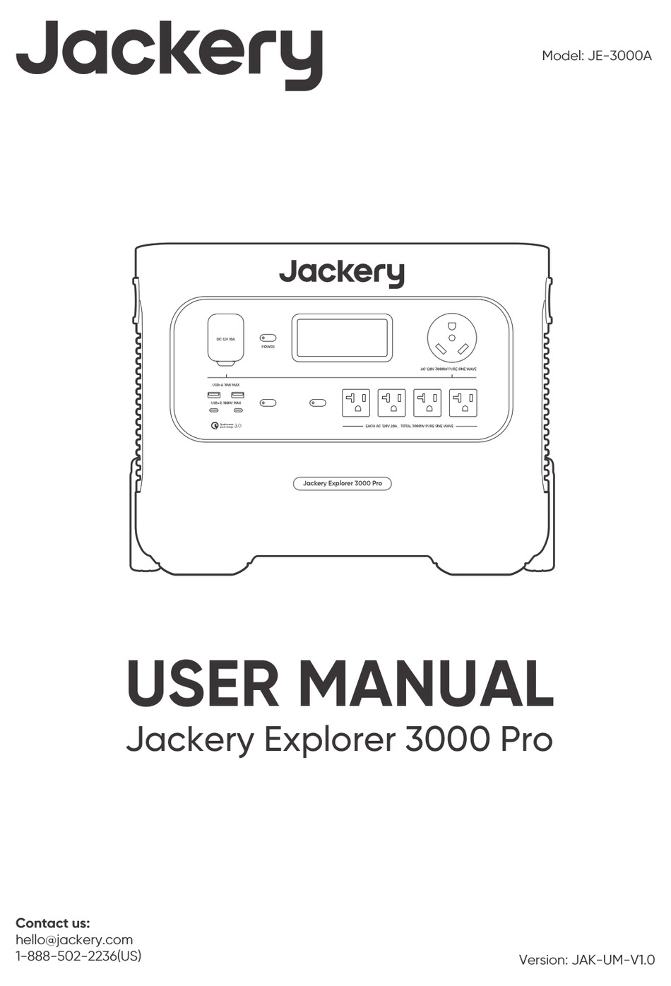 JACKERY EXPLORER 3000 PRO USER MANUAL Pdf Download ManualsLib