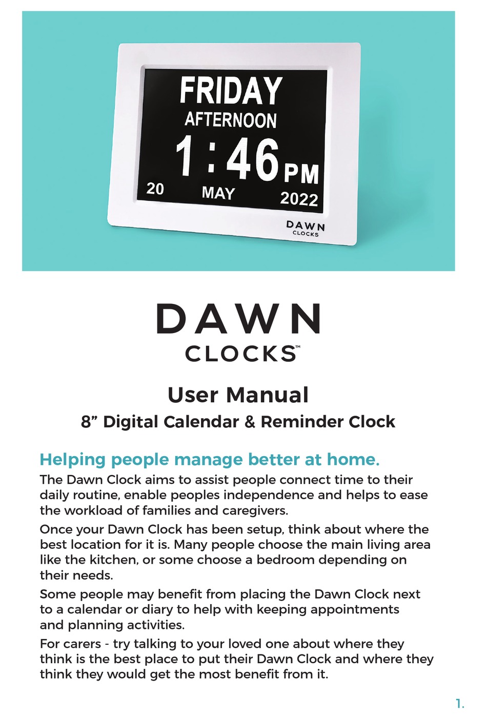 DAWN CLOCKS USER MANUAL Pdf Download ManualsLib