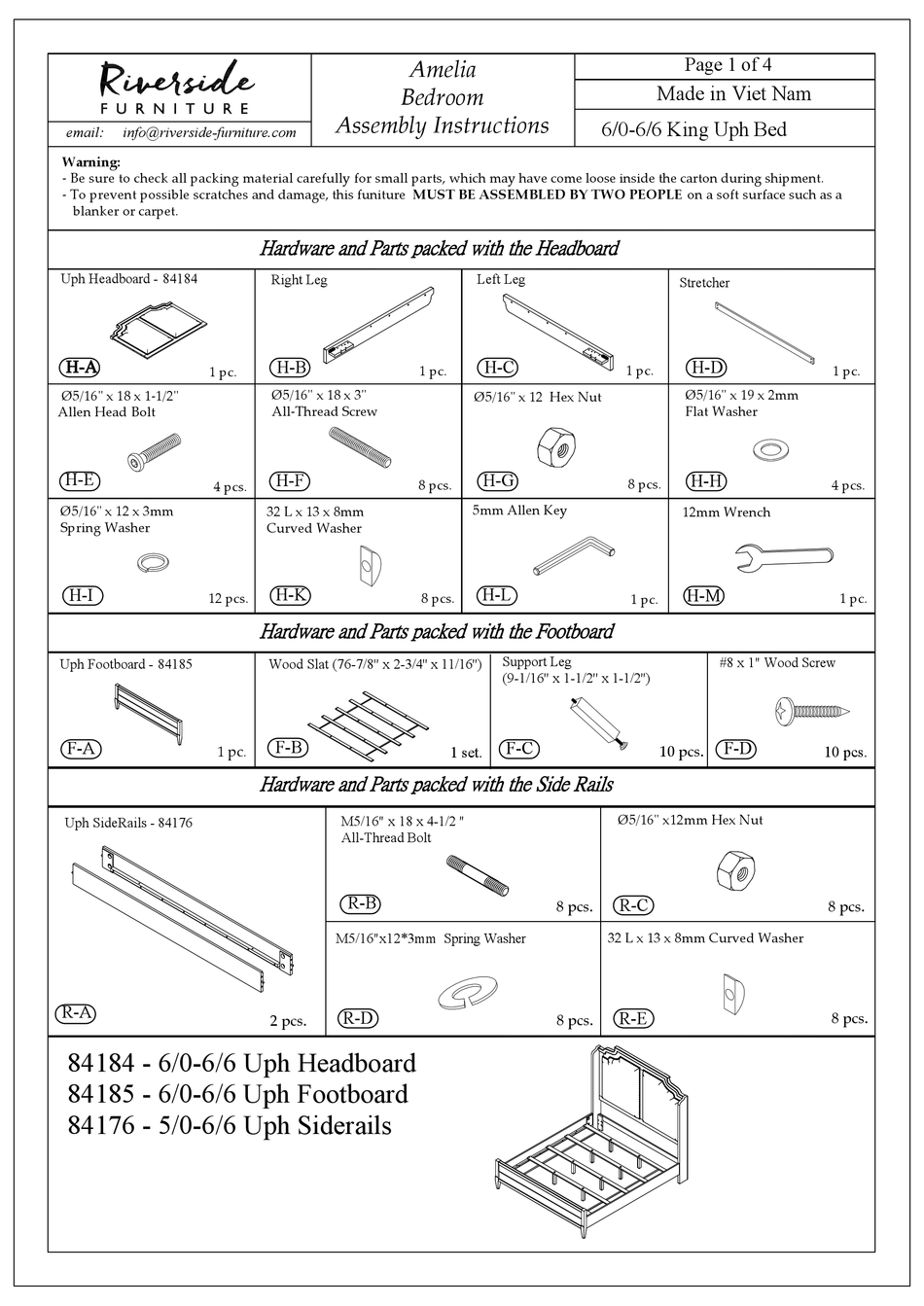 RIVERSIDE FURNITURE AMELIA 84184 ASSEMBLY INSTRUCTIONS Pdf Download ...