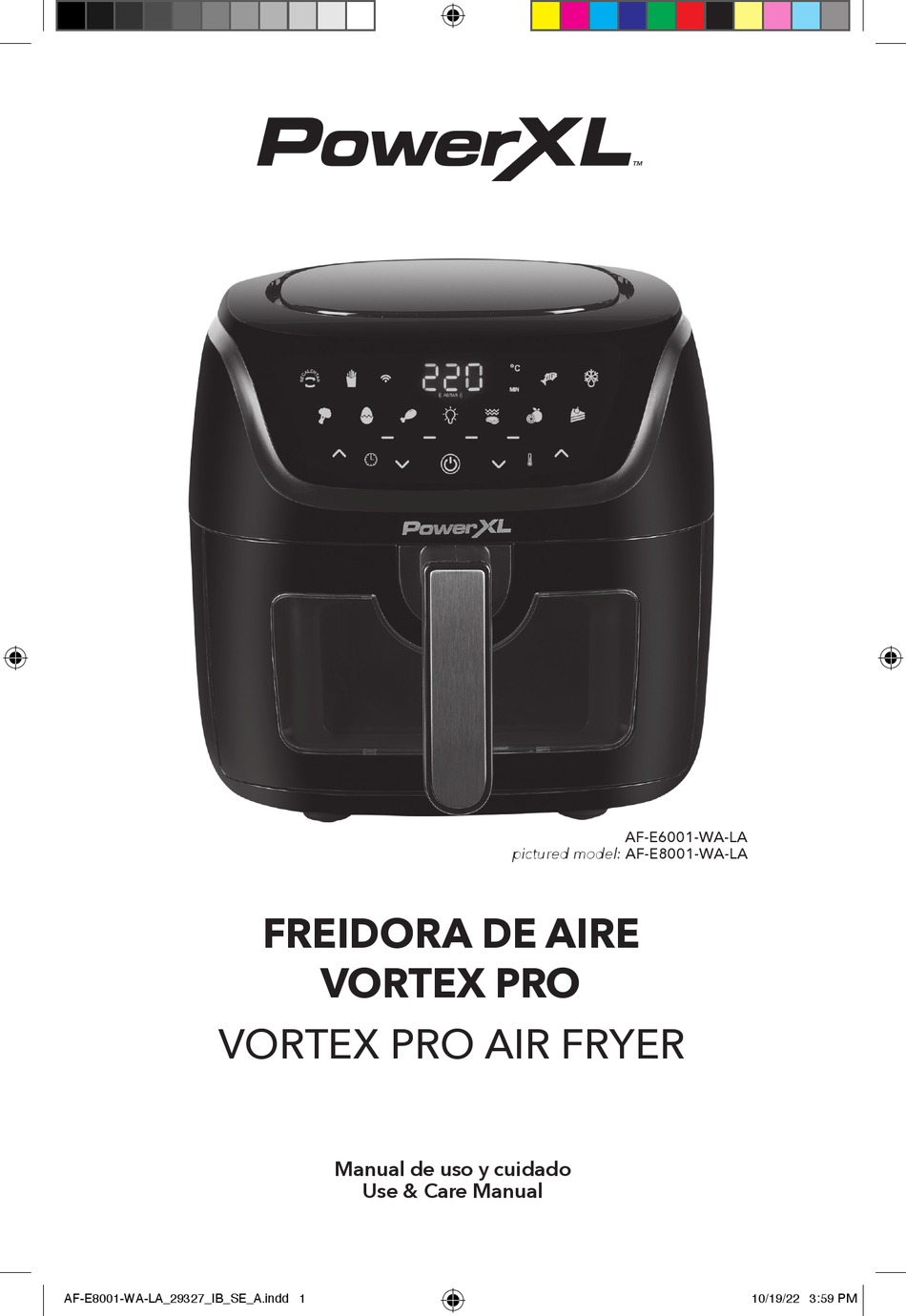 User manual PowerXL Vortex Pro Air Fryer AF-E2001 (English - 28 pages)