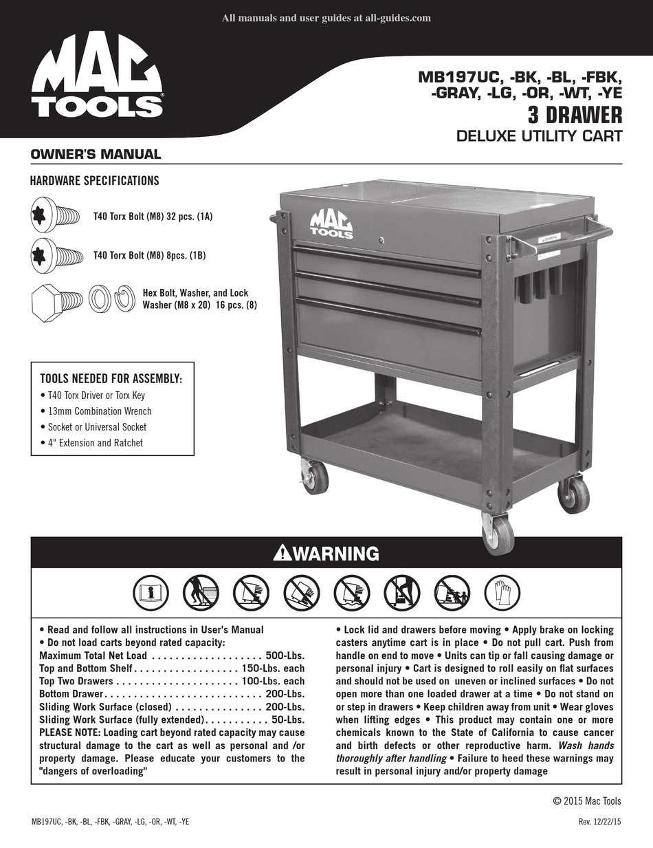MAC TOOLS MB197UCBK OWNER'S MANUAL Pdf Download ManualsLib