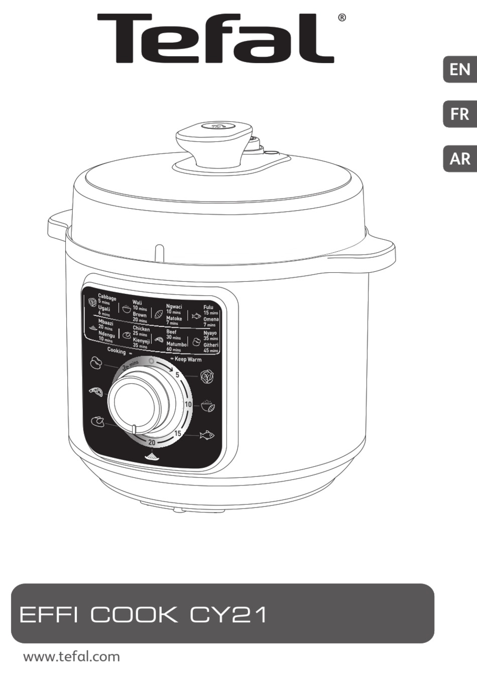 TEFAL EFFI COOK CY21 MANUAL Pdf Download ManualsLib