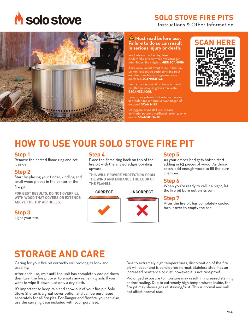 SOLO STOVE FIRE PIT INSTRUCTIONS Pdf Download ManualsLib