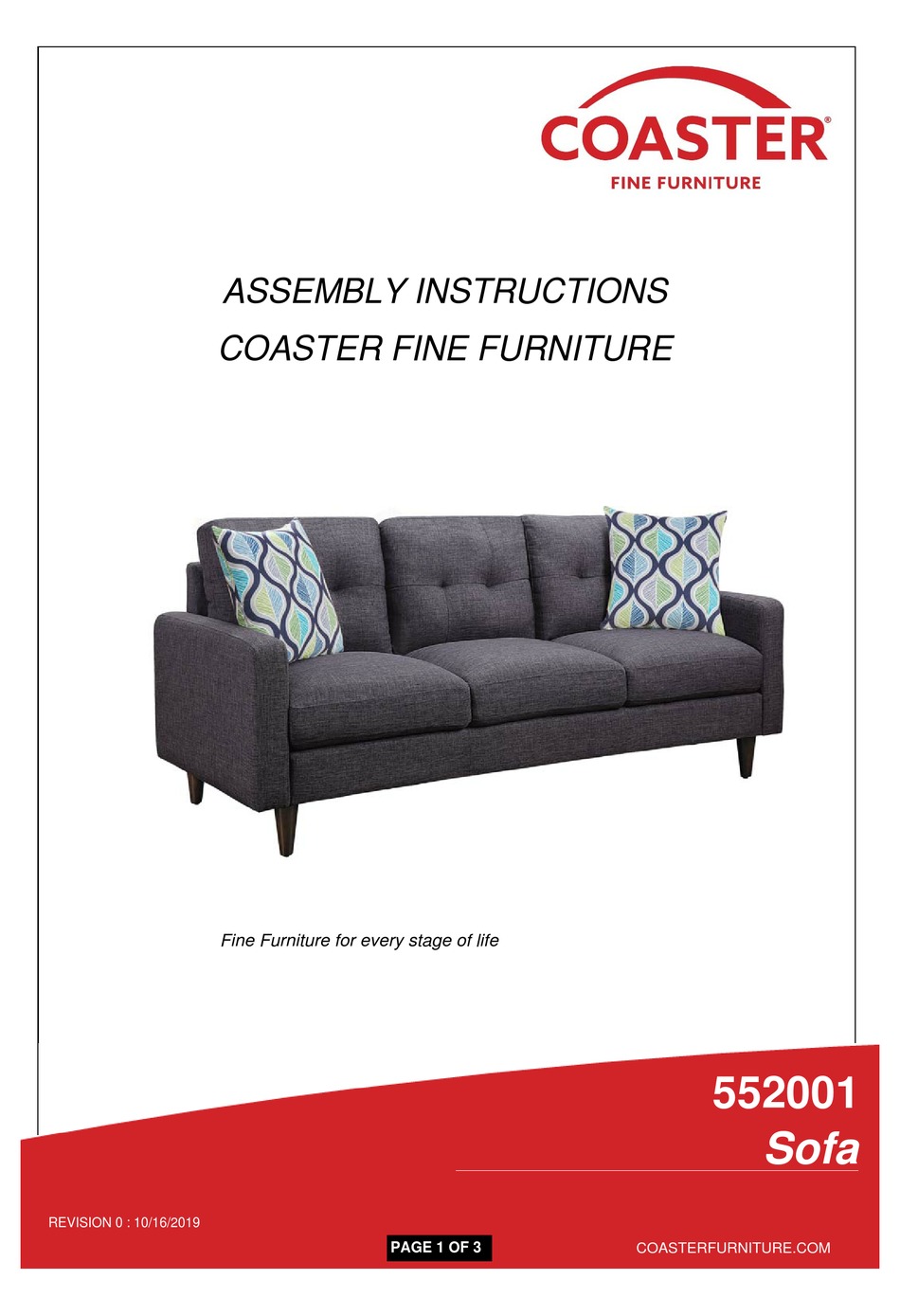 COASTER 552001 ASSEMBLY INSTRUCTIONS Pdf Download ManualsLib