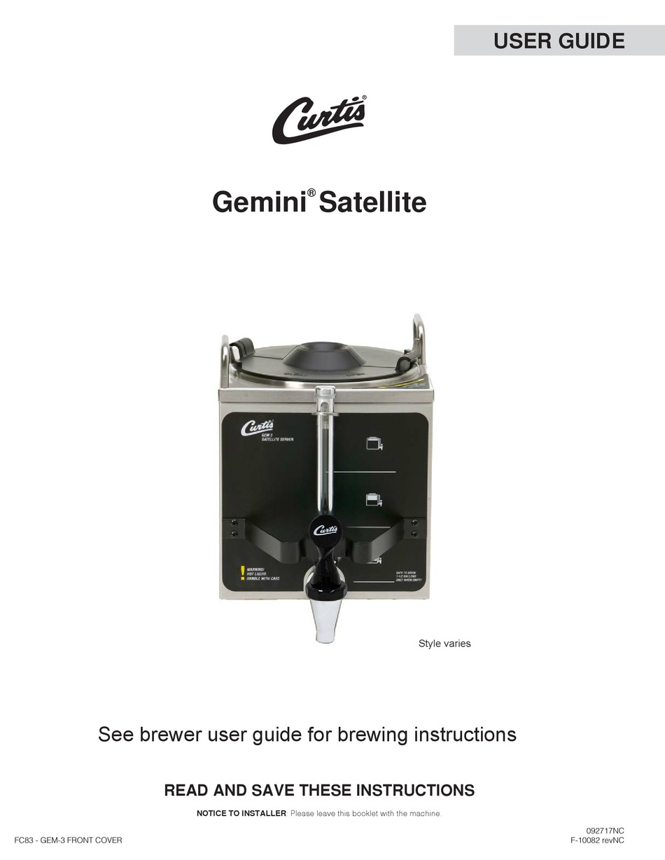 CURTIS GEMINI SATELLITE USER MANUAL Pdf Download ManualsLib