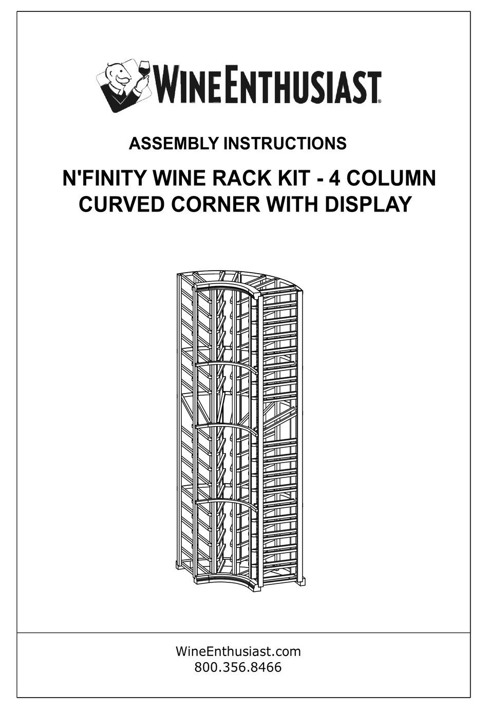 WINEENTHUSIAST N'FINITY WINE RACK KIT ASSEMBLY INSTRUCTIONS MANUAL Pdf