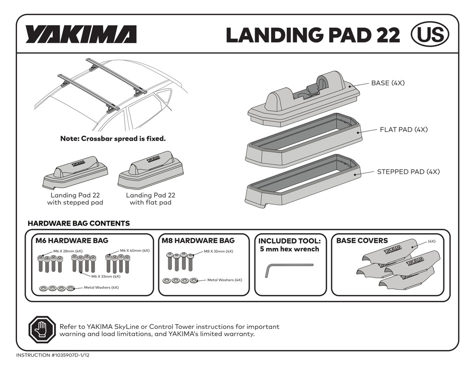YAKIMA LANDING PAD 22 MANUAL Pdf Download ManualsLib