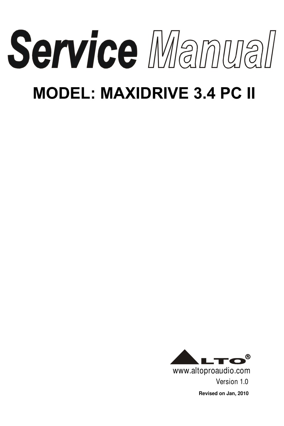 ALTO MAXIDRIVE 3.4 PC II SERVICE MANUAL Pdf Download | ManualsLib