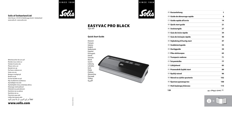 Solis Easyvac Pro Black Quick Start Manual Pdf Download Manualslib