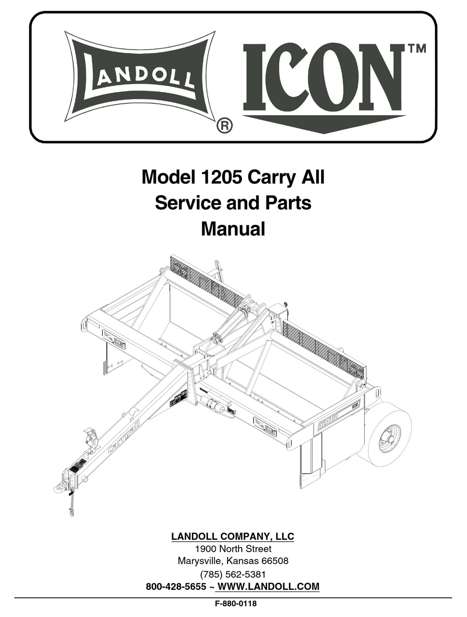 LANDOLL ICON 1205 CARRY ALL SERVICE AND PARTS MANUAL Pdf Download