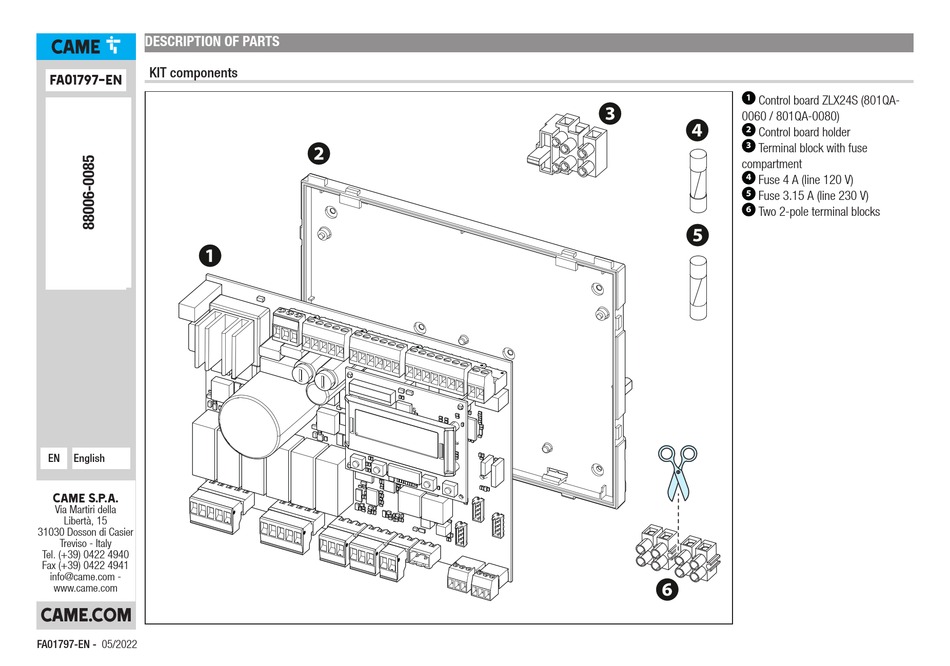 CAME ZLX24S INSTRUCTION MANUAL Pdf Download | ManualsLib