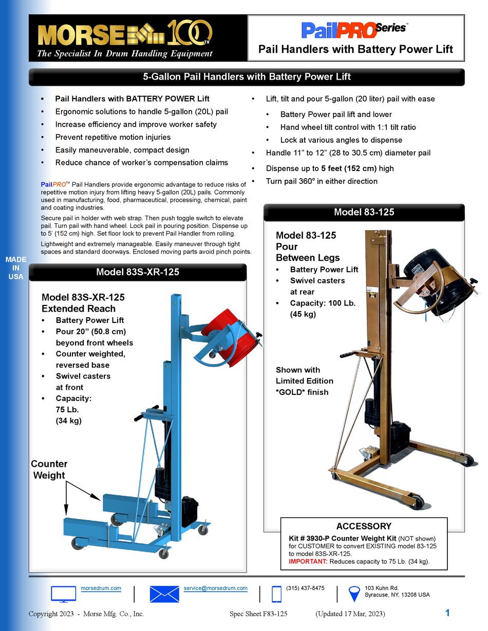 MORSE PAILPRO SERIES INSTRUCTION MANUAL Pdf Download | ManualsLib