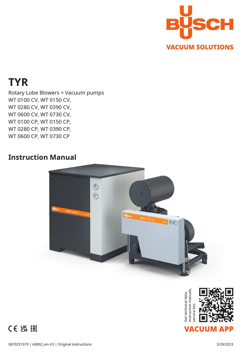 Busch Tyr Wt Cv Instruction Manual Pdf Download Manualslib