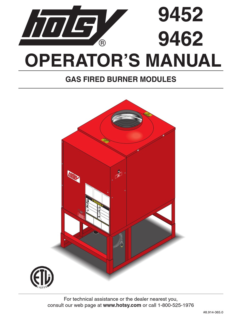 HOTSY 9452 OPERATOR