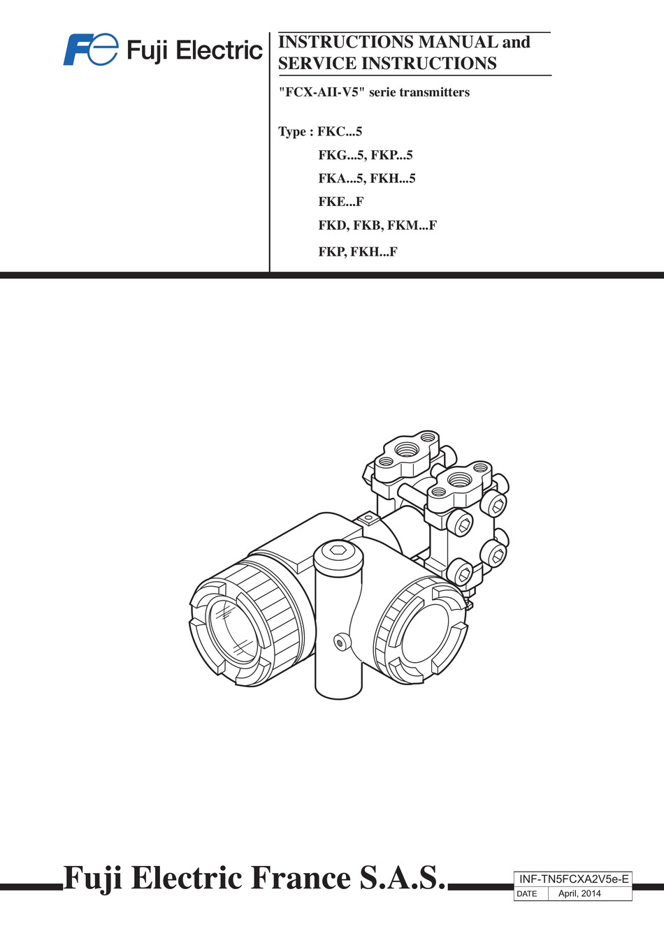 FUJI ELECTRIC FCX-AII-V5 SERIES INSTRUCTIONS MANUAL AND SERVICE ...