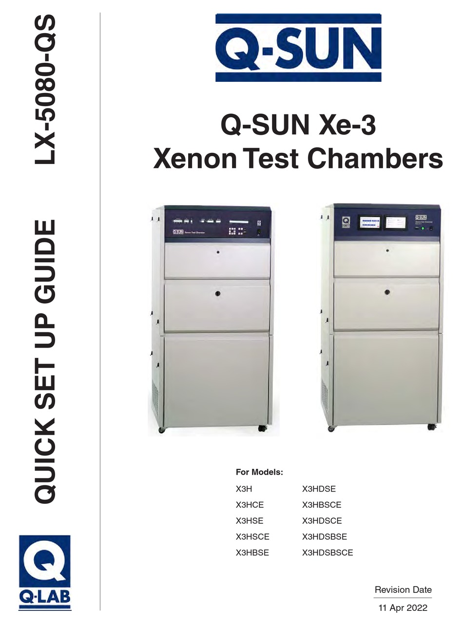 QLAB QSUN XE3 SERIES QUICK SETUP MANUAL Pdf Download ManualsLib