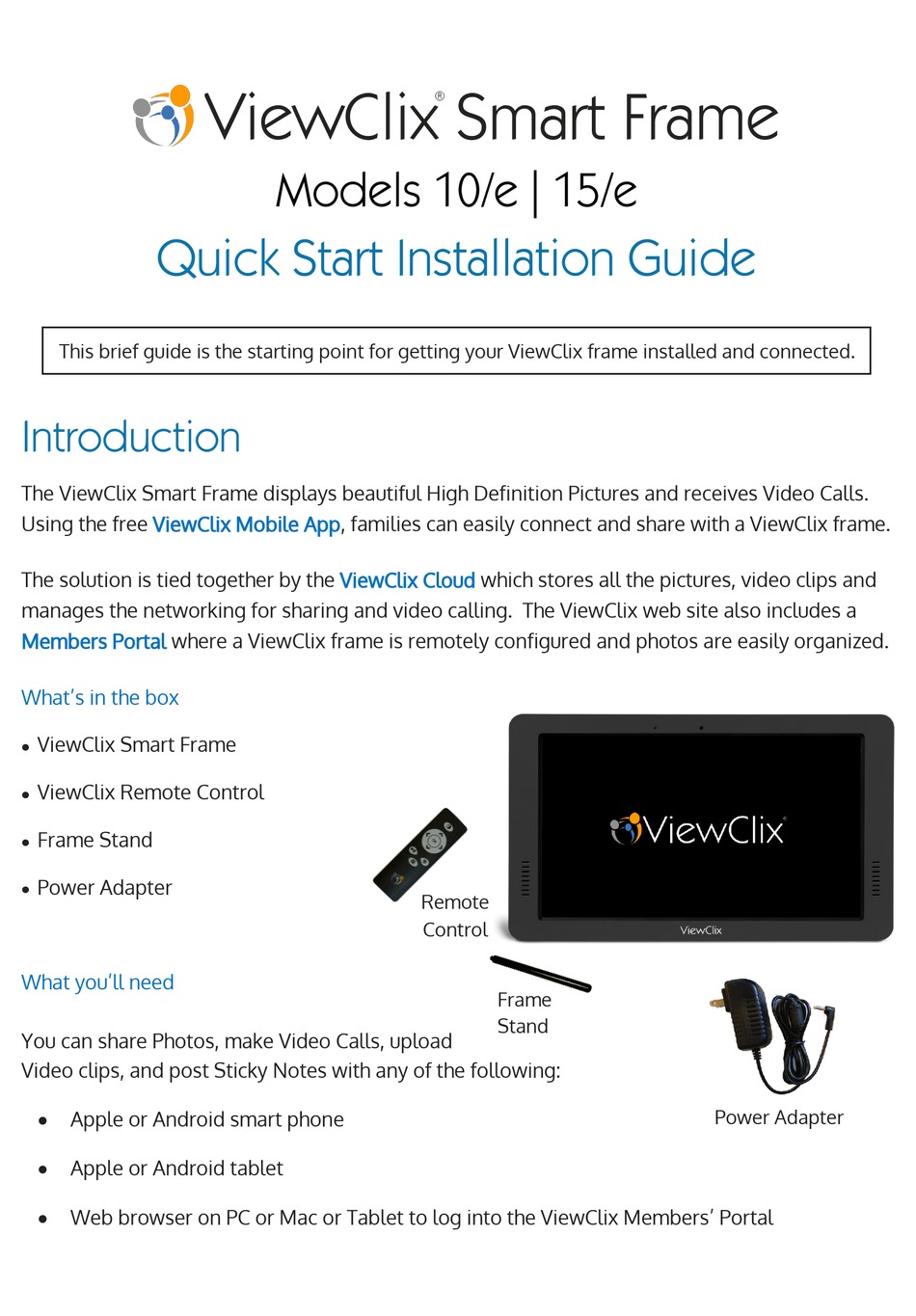 VIEWCLIX 10/E QUICK START INSTALLATION MANUAL Pdf Download ManualsLib