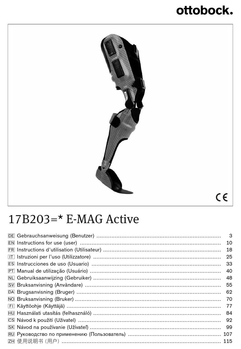 OTTO BOCK E-MAG ACTIVE INSTRUCTIONS FOR USE MANUAL Pdf Download ...