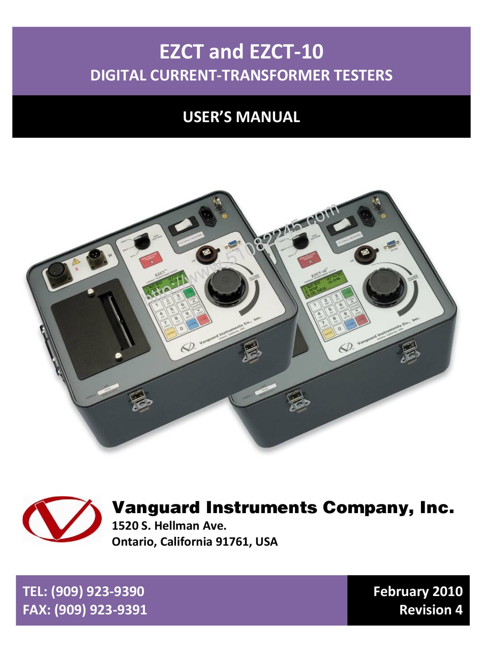 VANGUARD INSTRUMENTS EZCT USER MANUAL Pdf Download ManualsLib
