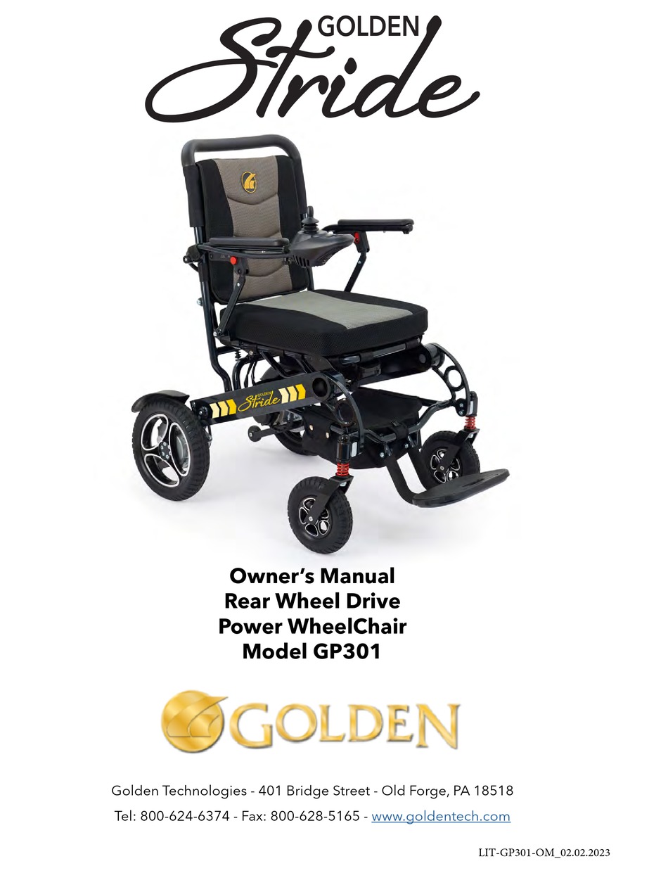 GOLDEN TECHNOLOGIES STRIDE GP301 OWNER'S MANUAL Pdf Download ManualsLib